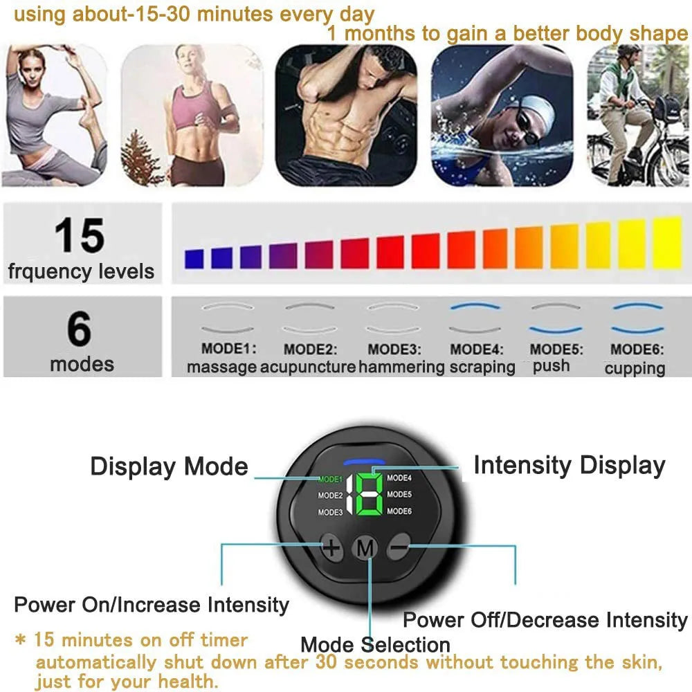 Electric ABS Stimulator Belt - EMS Abdominal Exerciser for Fitness Training