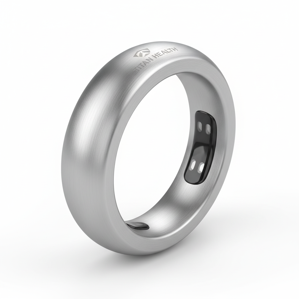 Smart Health Ring Titanium - AI generated image. Actual product may vary from those shown.
