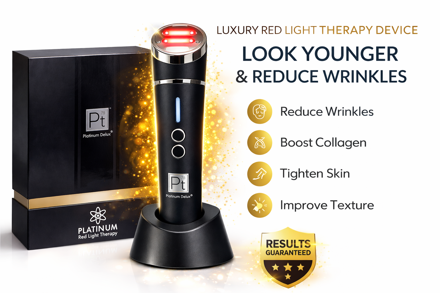 LED Red Light Therapy Facial Device – Anti-Aging Skin Rejuvenation